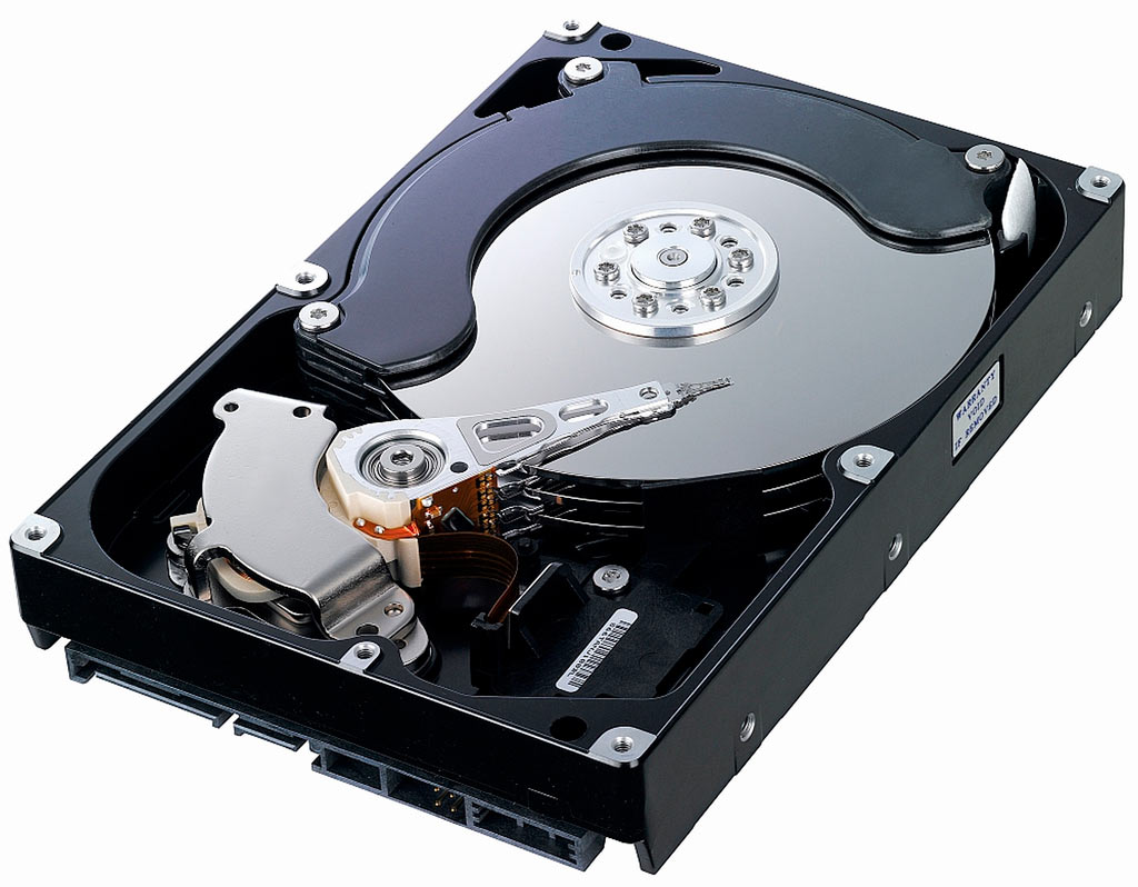 opened hard drive
